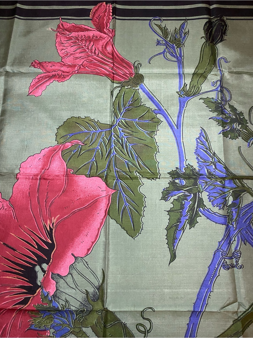 Hand Woven 100% Thai Silk Scarf from the Suzanne Collection floral pattern